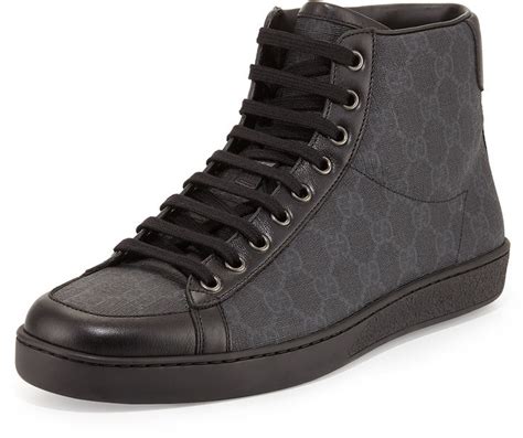 gucci brooklyn gg supreme high-top sneaker black
